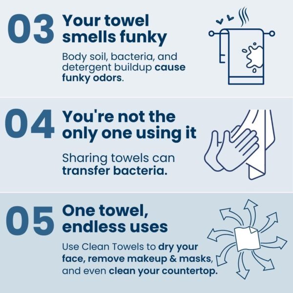 Clean Skin Club Clean Towels XL™, 100% USDA Biobased Face Towel, Disposable Face Towelette, Makeup Remover Dry Wipes, Ultra Soft, 50 Ct, 1 Pack - Image 6