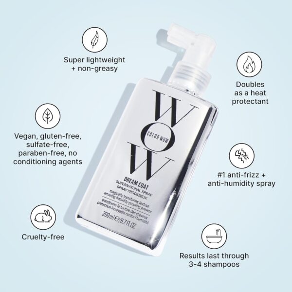 COLOR WOW Dream Coat Supernatural Spray – Keep Your Hair Frizz-Free and Shiny No Matter the Weather with Award-Winning Anti-Humidity Treatment - Image 6