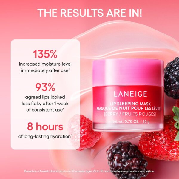 LANEIGE Lip Sleeping Mask Stocking Stuffer: Nourish, Hydrate, Vitamin C, Murumuru & Shea Butter, Antioxidants, Flaky, Dry Lips - Image 7